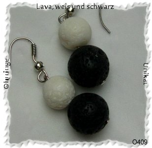 Edelsteinschmuck, Lavahalskette in schwarz und weis