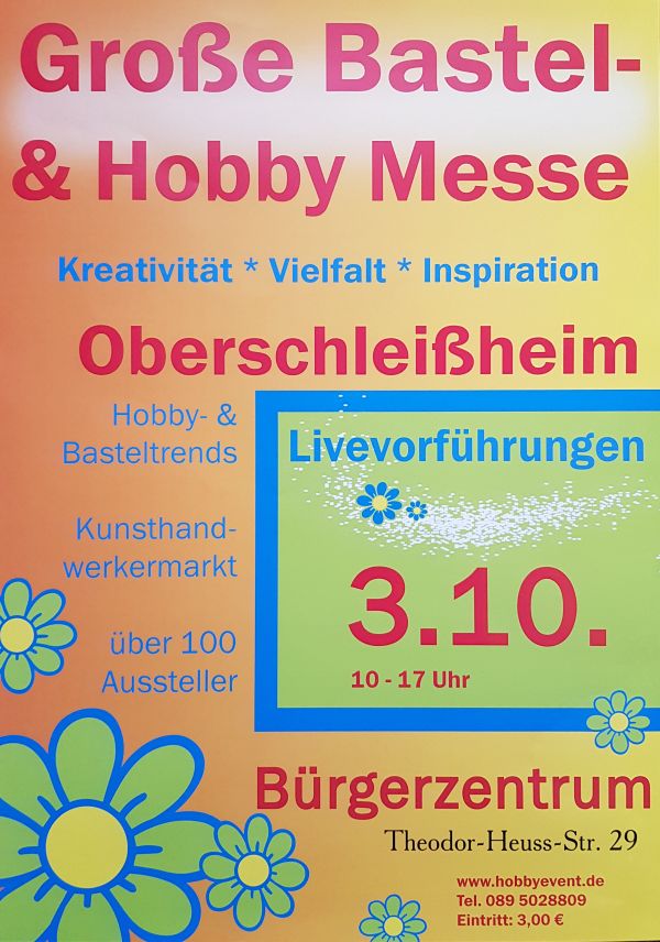 Groe Bastel & Hobby Messe in Oberschleiheim am 3.10.2018