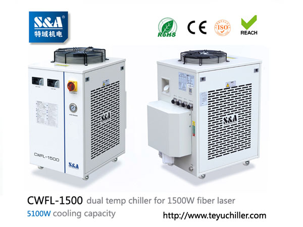 S&A water chiller CWFL-1500 for cooling 1500W metal fiber laser machine