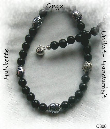 Edelsteinschmuck,  Maikfer OnyxHalskette 