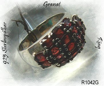 SilberSchmuck, erstklassiger Granatring 